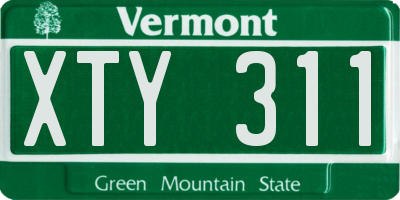 VT license plate XTY311