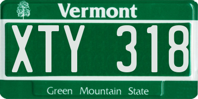 VT license plate XTY318