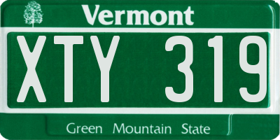 VT license plate XTY319