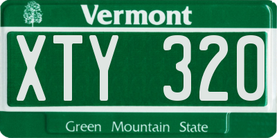 VT license plate XTY320