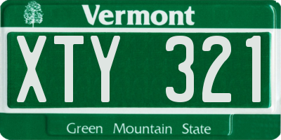 VT license plate XTY321