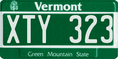 VT license plate XTY323