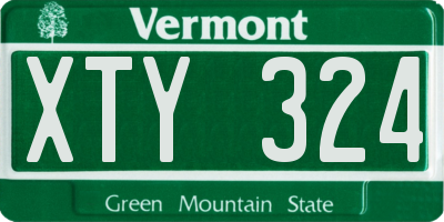 VT license plate XTY324