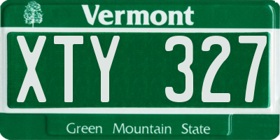 VT license plate XTY327