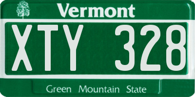 VT license plate XTY328