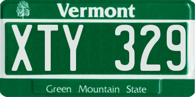 VT license plate XTY329