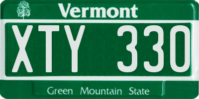 VT license plate XTY330