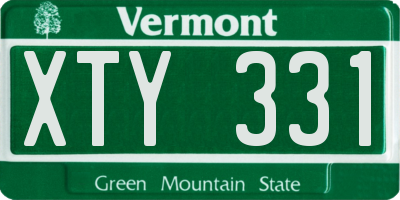 VT license plate XTY331