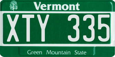 VT license plate XTY335