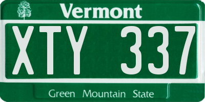 VT license plate XTY337