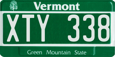VT license plate XTY338