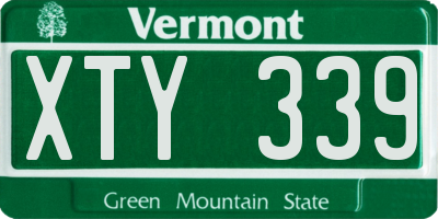 VT license plate XTY339