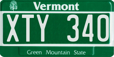 VT license plate XTY340