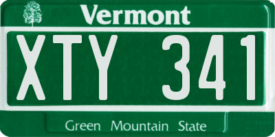 VT license plate XTY341