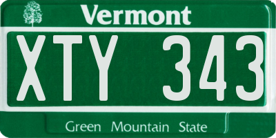 VT license plate XTY343