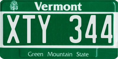 VT license plate XTY344