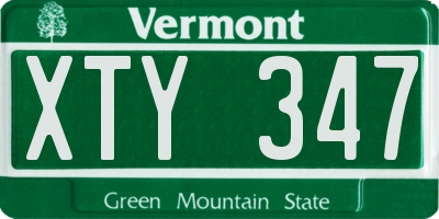 VT license plate XTY347