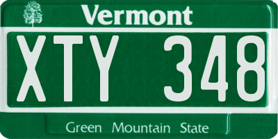 VT license plate XTY348