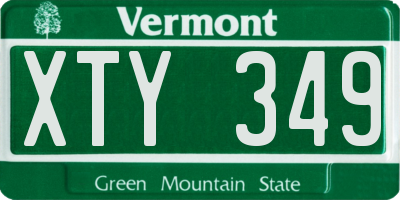 VT license plate XTY349