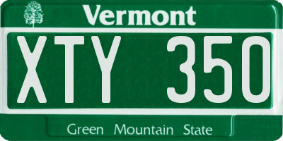 VT license plate XTY350