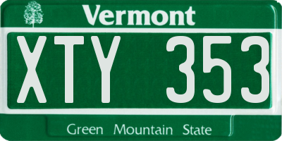 VT license plate XTY353