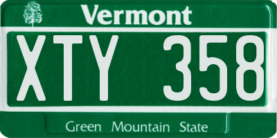 VT license plate XTY358