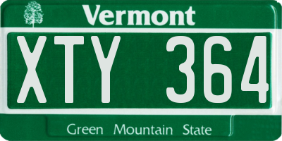 VT license plate XTY364