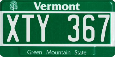VT license plate XTY367