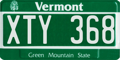 VT license plate XTY368