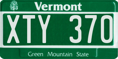 VT license plate XTY370
