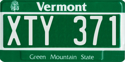 VT license plate XTY371