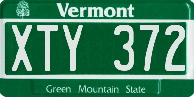 VT license plate XTY372