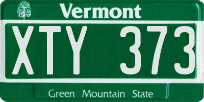 VT license plate XTY373