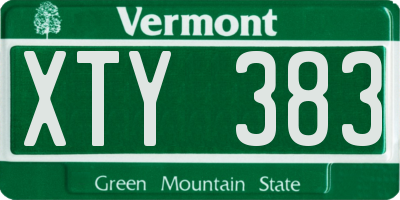 VT license plate XTY383