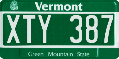 VT license plate XTY387