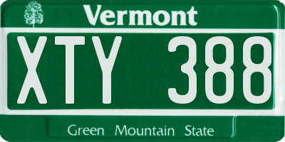 VT license plate XTY388
