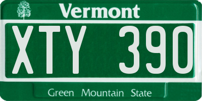 VT license plate XTY390