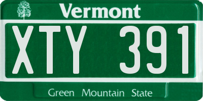 VT license plate XTY391