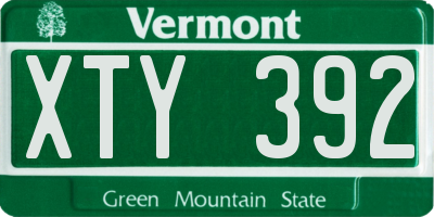 VT license plate XTY392