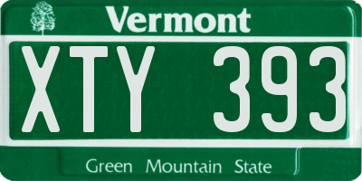 VT license plate XTY393