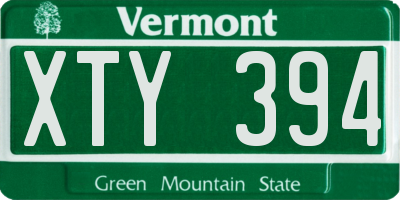 VT license plate XTY394