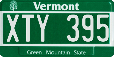 VT license plate XTY395