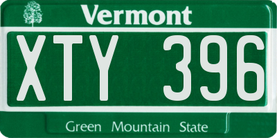 VT license plate XTY396