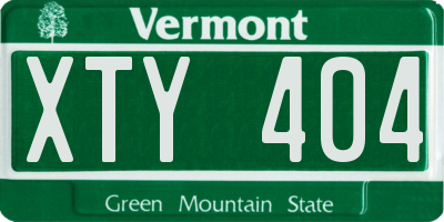 VT license plate XTY404