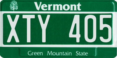 VT license plate XTY405