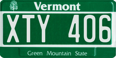 VT license plate XTY406