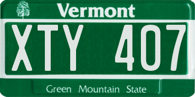 VT license plate XTY407