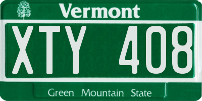 VT license plate XTY408