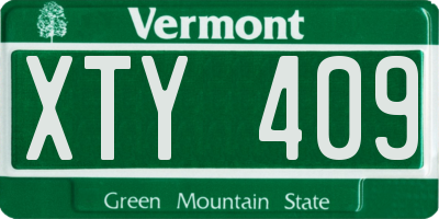 VT license plate XTY409