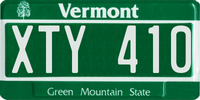 VT license plate XTY410
